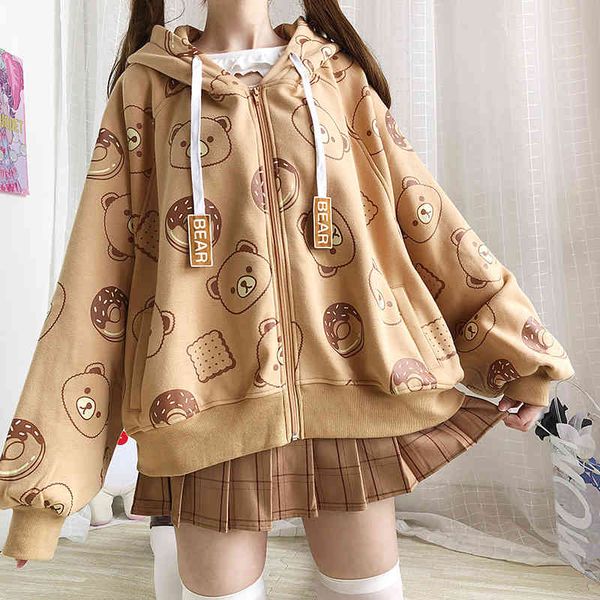 women's hoodies & sweatshirts harajuku kawaii bear zip up beautiful female hoodie velo with teen jacket girls winter oversized long sle, Black
women's hoodies & sweatshirts harajuku kawaii bear zip up beautiful female hoodie velo with teen jacket girls winter oversized long sle, Black