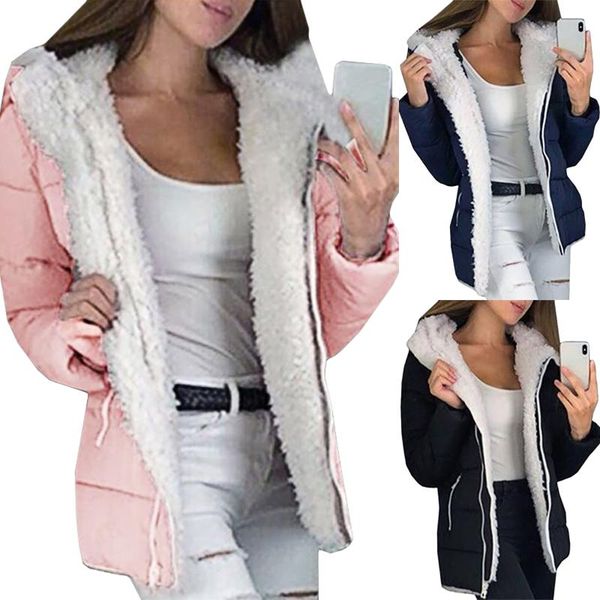 women's down & parkas women lamb wool lined coat autumn winter solid color thick warm jacket casual korean style, Black
women's down & parkas women lamb wool lined coat autumn winter solid color thick warm jacket casual korean style, Black