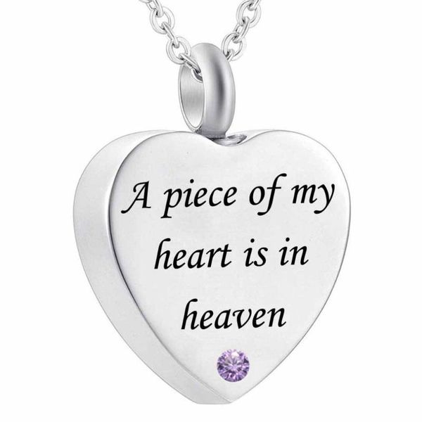 cremation ashes heart memorial pendant - 12 colors birthstone urn necklace for ashes-a piece of my is in heaven necklaces, Silver
cremation ashes heart memorial pendant - 12 colors birthstone urn necklace for ashes-a piece of my is in heaven necklaces, Silver