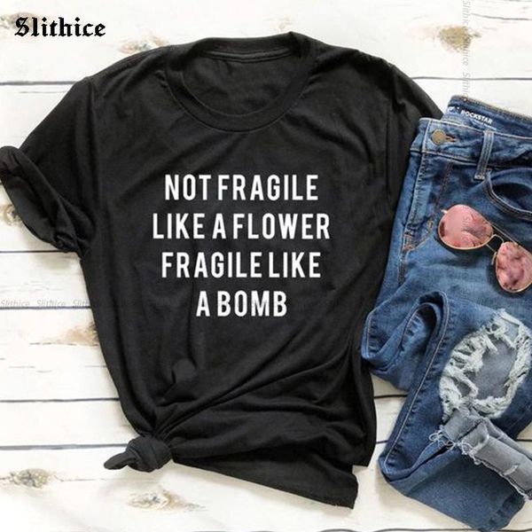 women's t-shirt not fragile like a flower bomb funny summer women tshirt clothing casual hipster lady t shirt tee, White
women's t-shirt not fragile like a flower bomb funny summer women tshirt clothing casual hipster lady t shirt tee, White