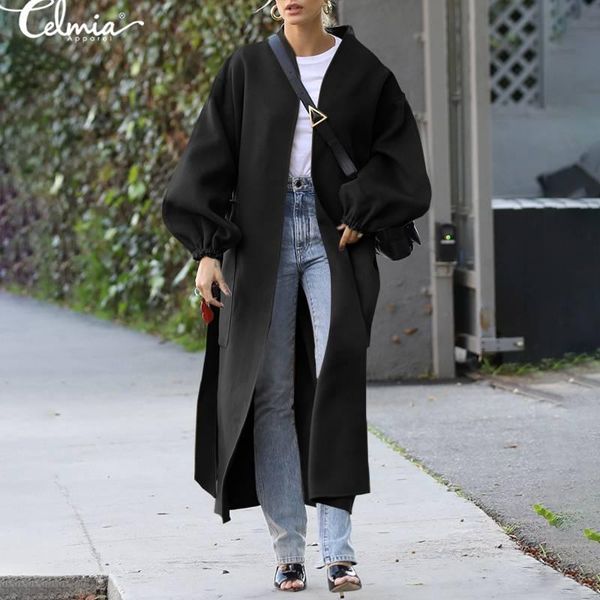 women's wool & blends celmia korean style coat 2021 winter long overcoat cardigans fashion minimalist sleeve outwear coats, Black
women's wool & blends celmia korean style coat 2021 winter long overcoat cardigans fashion minimalist sleeve outwear coats, Black
