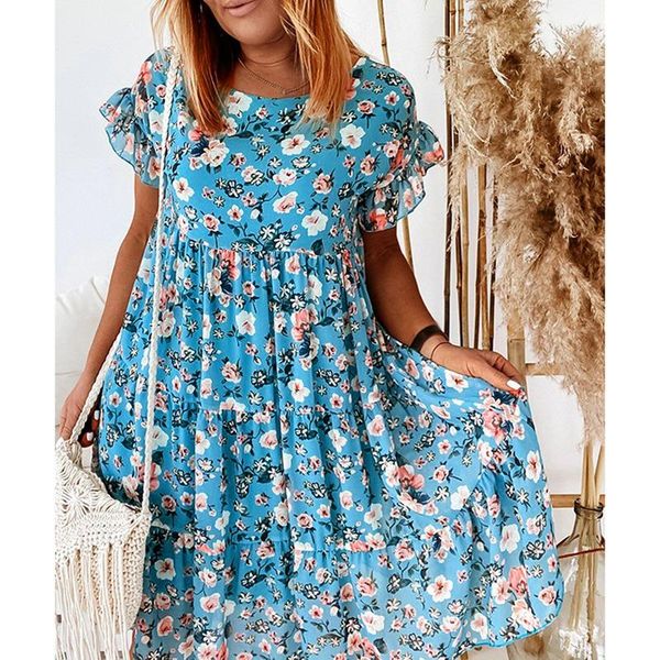 casual dresses floral print summer dress women bohemian beach short sleeve ruffle for robe, Black;gray
casual dresses floral print summer dress women bohemian beach short sleeve ruffle for robe, Black;gray
