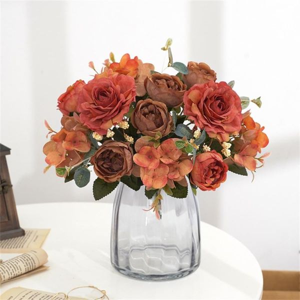 decorative flowers & wreaths 6 hydrangea and peony bouquet artificial silk roses vintage bride holding vases for home decor wedding
decorative flowers & wreaths 6 hydrangea and peony bouquet artificial silk roses vintage bride holding vases for home decor wedding
