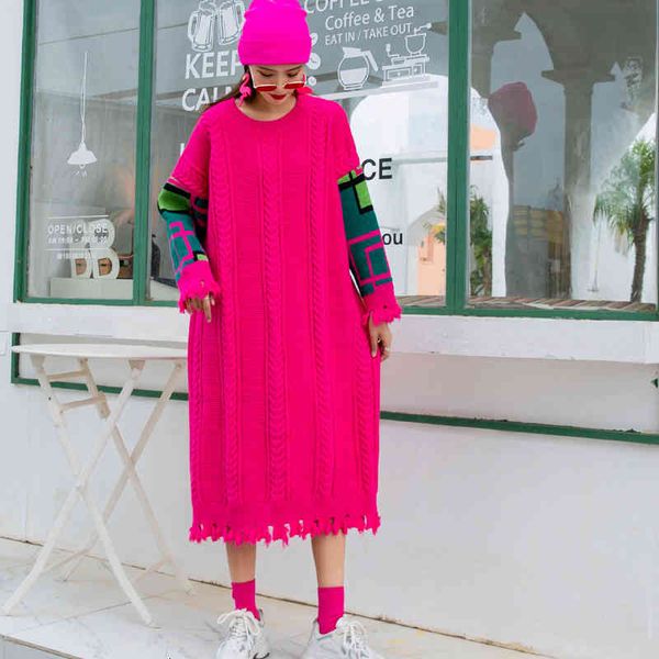 sweaters temperament loose thin stitching base knitted dress women's autumn and winter wear long over-the-knee sweater skirt, White;black
sweaters temperament loose thin stitching base knitted dress women's autumn and winter wear long over-the-knee sweater skirt, White;black