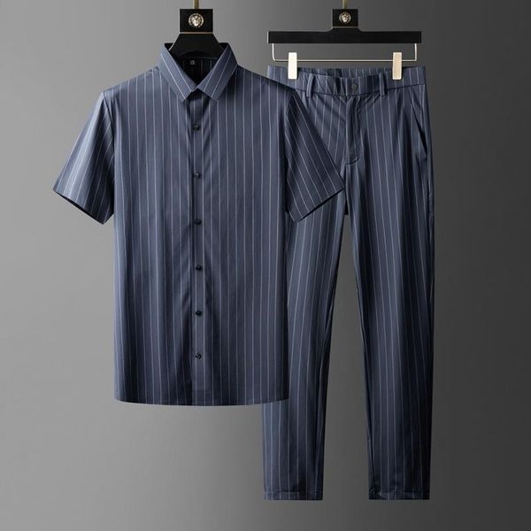 men's tracksuits summer cool silk smooth vertical stripe short sleeve business shirt glue pressing suit fashion breathable sports leisu, Gray
men's tracksuits summer cool silk smooth vertical stripe short sleeve business shirt glue pressing suit fashion breathable sports leisu, Gray