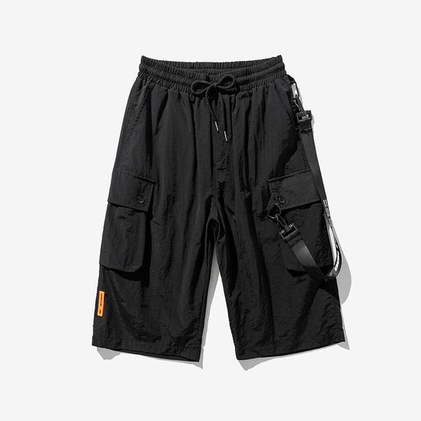 men hip hop cargo shorts streetwear harajuku joggers ribbon casual homme men's, White;black
men hip hop cargo shorts streetwear harajuku joggers ribbon casual homme men's, White;black