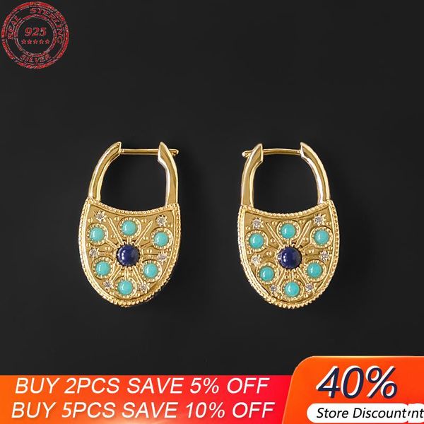 stud s925 sterling silver lock padlock earrings turquoise star trendy fashion temperament monaco jewelry, Golden;silver
stud s925 sterling silver lock padlock earrings turquoise star trendy fashion temperament monaco jewelry, Golden;silver
