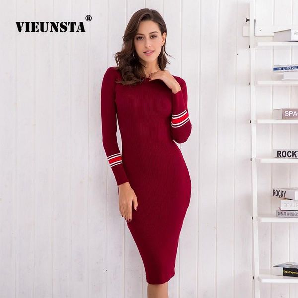 casual dresses vieunsta women knitted sweater dress autumn striped slim bodycon long sleeve elegant ladies mid-calf pencil, Black;gray
casual dresses vieunsta women knitted sweater dress autumn striped slim bodycon long sleeve elegant ladies mid-calf pencil, Black;gray