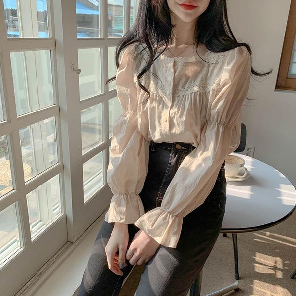 women's blouses & shirts exquisite lace single-breasted retro slim court shirt square neck log sleeve cotton linen beige blouse plus si, White
women's blouses & shirts exquisite lace single-breasted retro slim court shirt square neck log sleeve cotton linen beige blouse plus si, White