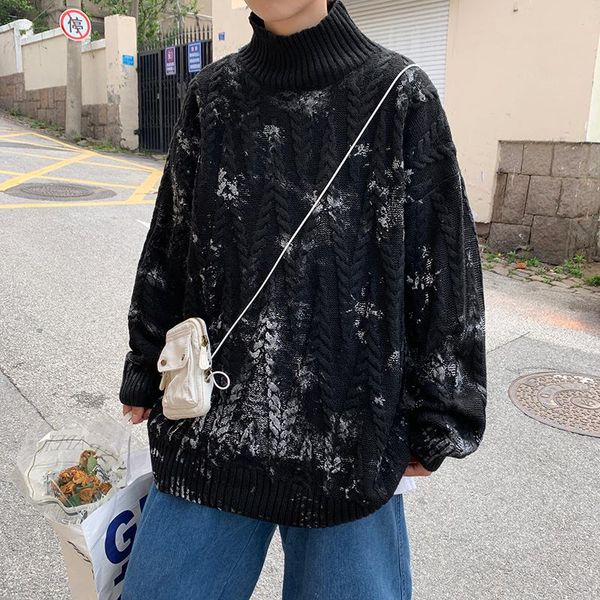 men's sweaters winter stand-up collar sweater men warm fashion printing knitted pullover loose casual long-sleeved mens jumper, White;black
men's sweaters winter stand-up collar sweater men warm fashion printing knitted pullover loose casual long-sleeved mens jumper, White;black