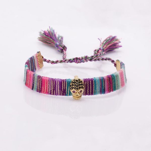 5pcs/lot adjustable soft cotton silk tassel band mix cz paved skull ethnic boho charm bracelet daily jewelry for woman bracelets, Golden;silver
5pcs/lot adjustable soft cotton silk tassel band mix cz paved skull ethnic boho charm bracelet daily jewelry for woman bracelets, Golden;silver