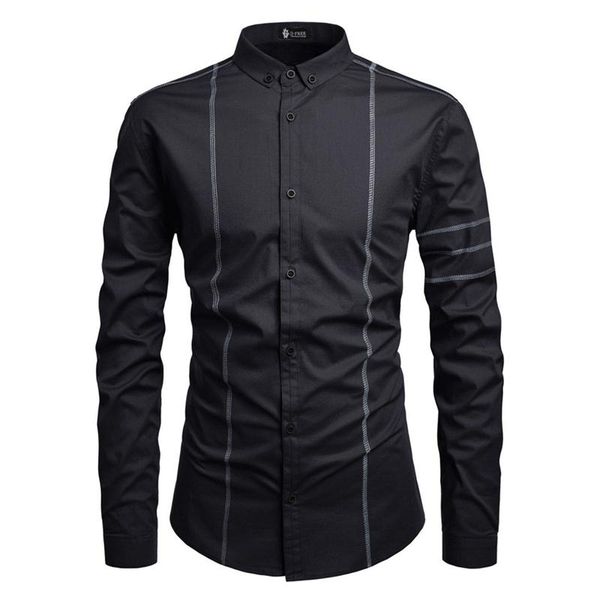 men's shirt long sleeves slender fit business dress fashion brand casual clothing shirts, White;black
men's shirt long sleeves slender fit business dress fashion brand casual clothing shirts, White;black