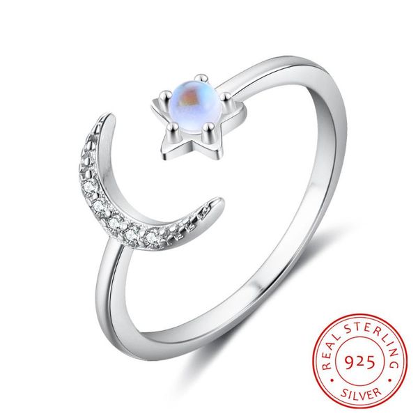 cluster rings crescent moon star ring 925 sterling silver moonstone with zircon stone open adjustable wedding engagement jewelry, Golden;silver
cluster rings crescent moon star ring 925 sterling silver moonstone with zircon stone open adjustable wedding engagement jewelry, Golden;silver
