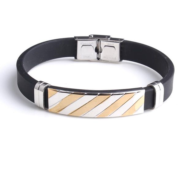 charm bracelets gold color irregular oblique fringe silicone 316l stainless steel for men, Golden;silver
charm bracelets gold color irregular oblique fringe silicone 316l stainless steel for men, Golden;silver