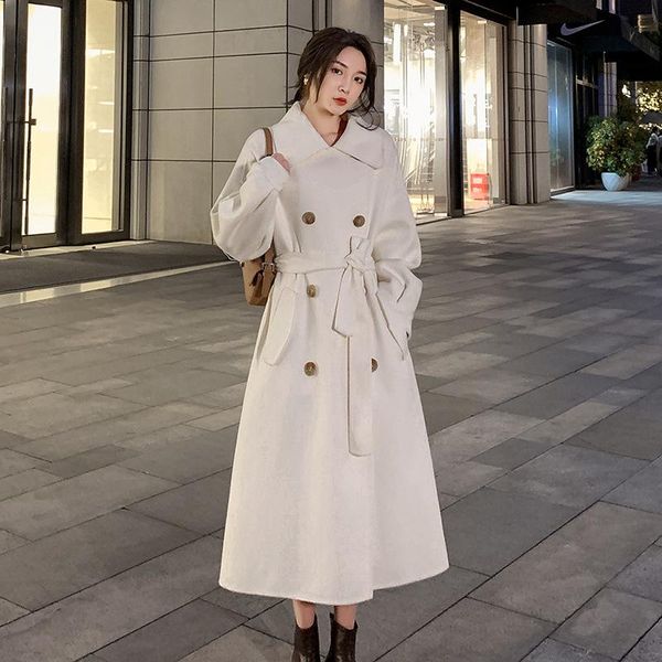 women's wool & blends white double-sided cashmere overcoat mid long leisure high-end korean loose in 2021, Black
women's wool & blends white double-sided cashmere overcoat mid long leisure high-end korean loose in 2021, Black