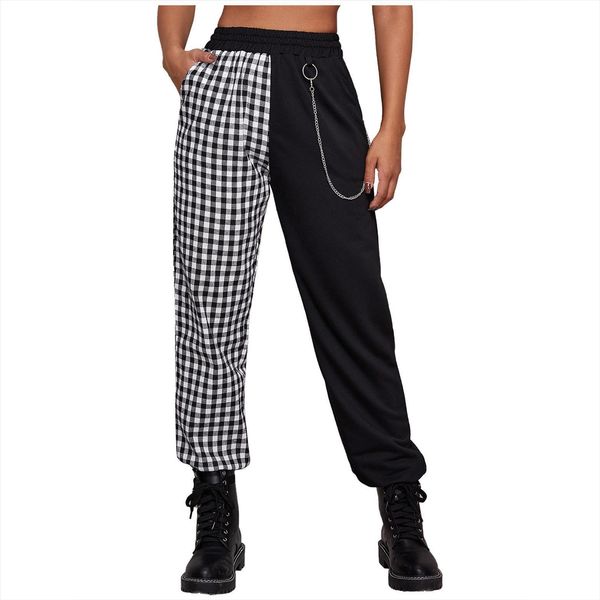 plaid patchwork cargo punk harajuku women capri high waist baggy street hip hop sports casual trousers joggers sweatpants, Black;white
plaid patchwork cargo punk harajuku women capri high waist baggy street hip hop sports casual trousers joggers sweatpants, Black;white