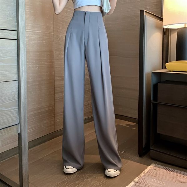capris women's wide leg high waist sagging clothing, spring 2021 loose casual straight pants, mop suit, Black;white
capris women's wide leg high waist sagging clothing, spring 2021 loose casual straight pants, mop suit, Black;white