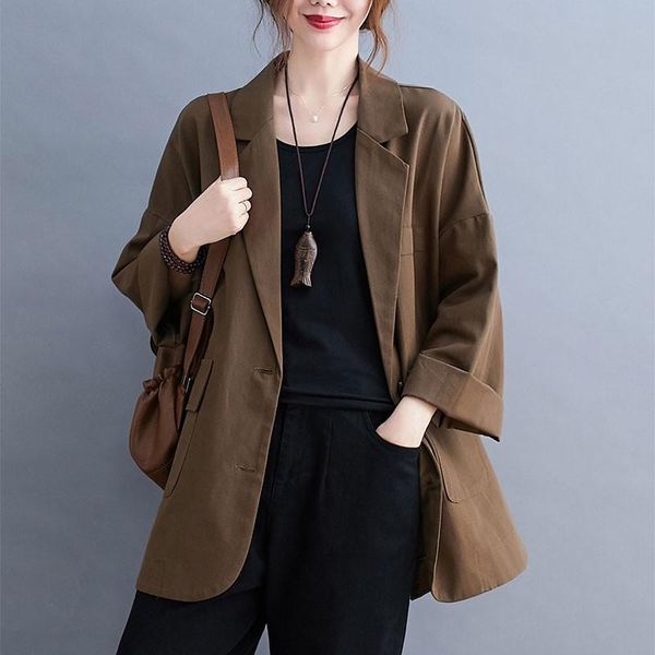 oversized women cotton linen casual blazer jackets 2021 autumn simple style solid color loose female outerwear coats s1919 women's suit, White;black
oversized women cotton linen casual blazer jackets 2021 autumn simple style solid color loose female outerwear coats s1919 women's suit, White;black