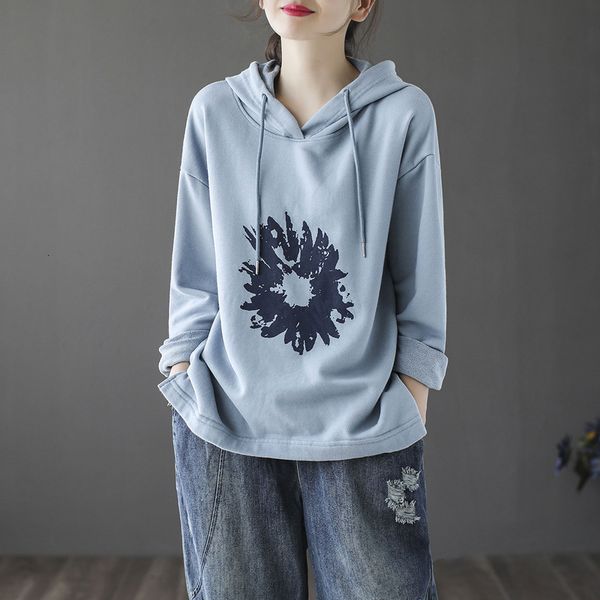 printed hoodie women's spring cotton and autumn literary loose pullover leisure long sve top, Black
printed hoodie women's spring cotton and autumn literary loose pullover leisure long sve top, Black
