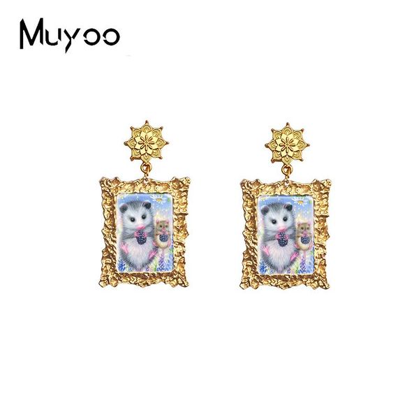 dangle & chandelier 2021 cool mice pets animals cute mouse oil paintings handmade jewelry retro mandala dangles, Silver