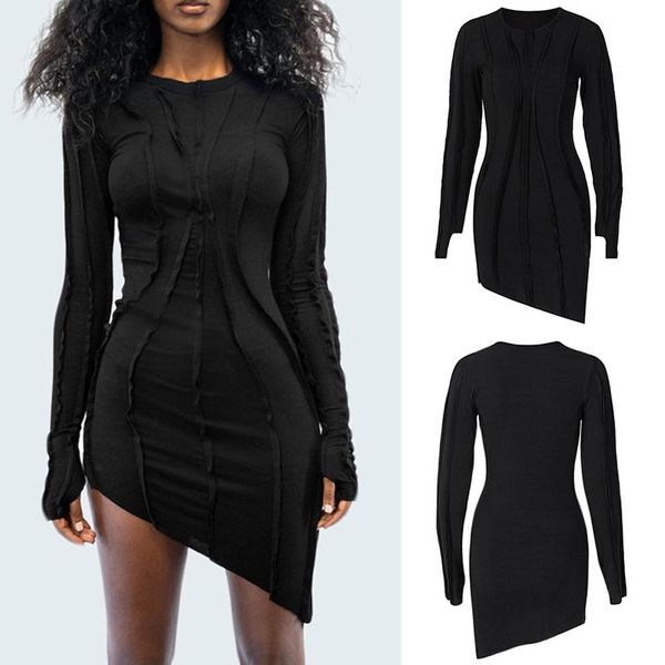 casual dresses long sleeve patchwork mini dress autumn winter women fashion irregular party outfits, Black;gray
casual dresses long sleeve patchwork mini dress autumn winter women fashion irregular party outfits, Black;gray