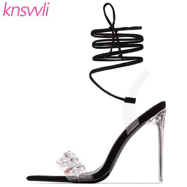 dress shoes crystal clear thin high heels gladiator sandals women ankle cross tied zapatos de mujer rhinestone transparent pvc woman, Black
dress shoes crystal clear thin high heels gladiator sandals women ankle cross tied zapatos de mujer rhinestone transparent pvc woman, Black