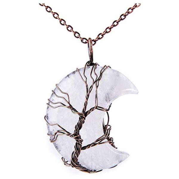 pendant necklaces antique copper wira wrap crescent moon amethysts stone link chain necklace rock crystal jewelry, Silver
pendant necklaces antique copper wira wrap crescent moon amethysts stone link chain necklace rock crystal jewelry, Silver