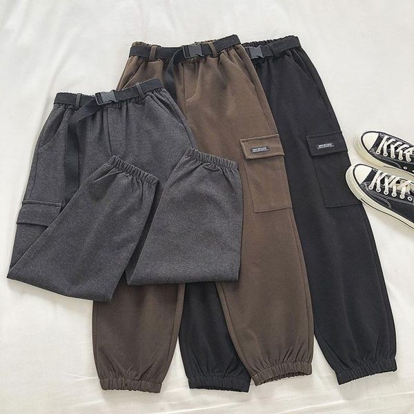 retro elastic waist cargo pants with belt autumn winter women 2021 korean loose casual thick women's & capris, Black;white
retro elastic waist cargo pants with belt autumn winter women 2021 korean loose casual thick women's & capris, Black;white