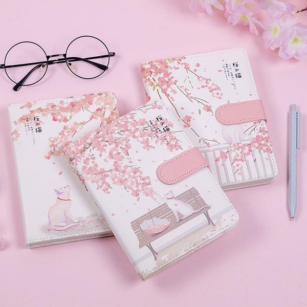 notepads japanese style 36k 192 pages kawaii cute notebook diary journal sakura cat magnetic button pu cover school office supplies, Purple;pink
notepads japanese style 36k 192 pages kawaii cute notebook diary journal sakura cat magnetic button pu cover school office supplies, Purple;pink