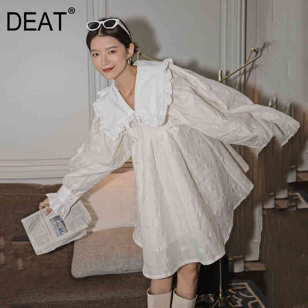 spring peter pan collar a-line above-knee length street wear lovely princess style long sleeve white dress gx466 210421, Black;gray
spring peter pan collar a-line above-knee length street wear lovely princess style long sleeve white dress gx466 210421, Black;gray