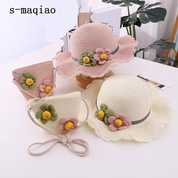 kids girls wide brim straw hat sweet cute flower children sun and bag set pure color summer travel beach caps & hats, Yellow
kids girls wide brim straw hat sweet cute flower children sun and bag set pure color summer travel beach caps & hats, Yellow