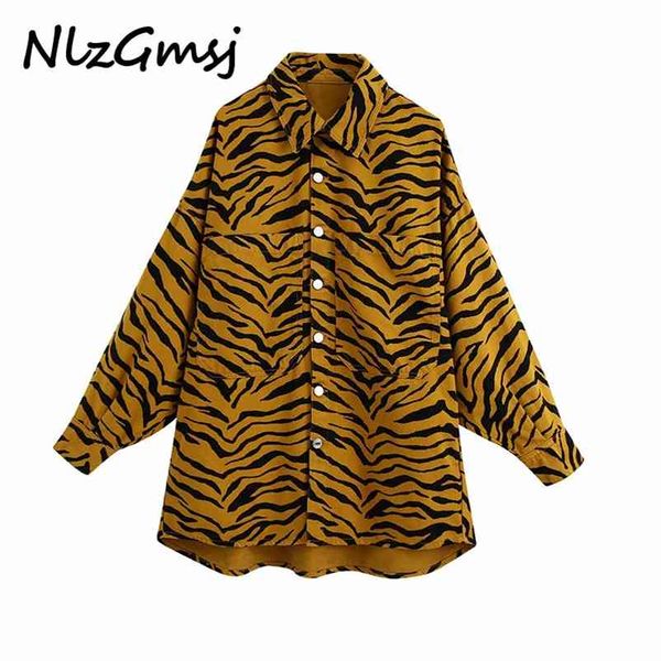 women fashion oversized animal print shirt jacket coat vintage long sleeve pockets female outerwear chic 210628, Black;brown
women fashion oversized animal print shirt jacket coat vintage long sleeve pockets female outerwear chic 210628, Black;brown