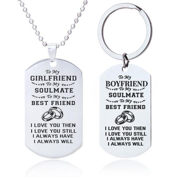 keychains to my love wife husband boyfriend girlfriend dog tag stainless steel necklace keychain unique personality charms, Silver
keychains to my love wife husband boyfriend girlfriend dog tag stainless steel necklace keychain unique personality charms, Silver