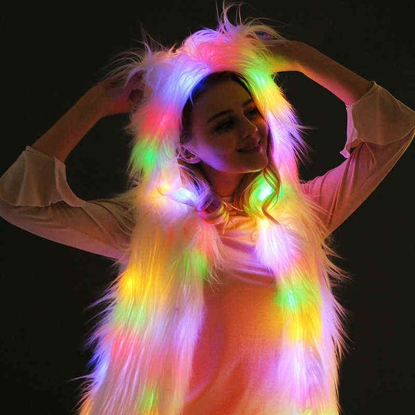 cosplay hooded vest animal long hair imitation fur coat led light nightclub ball 211207, Black
cosplay hooded vest animal long hair imitation fur coat led light nightclub ball 211207, Black