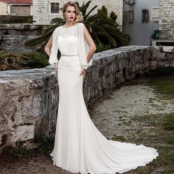 other wedding dresses stunning chiffon long puff sleeves dress boho applique lace sheah beach bride gowns bridal party with beading belt, White
other wedding dresses stunning chiffon long puff sleeves dress boho applique lace sheah beach bride gowns bridal party with beading belt, White