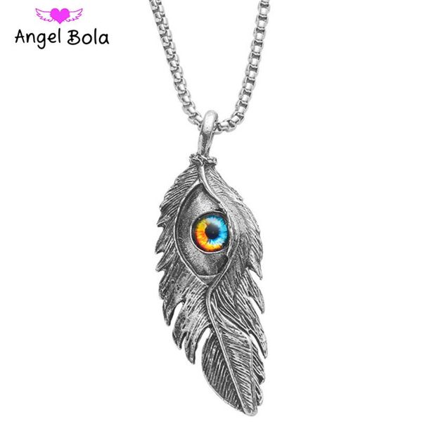 chains personality gothic stainless steel metal feather demon lucky eye fashion pendant necklace jewelry wholesale, Silver
chains personality gothic stainless steel metal feather demon lucky eye fashion pendant necklace jewelry wholesale, Silver