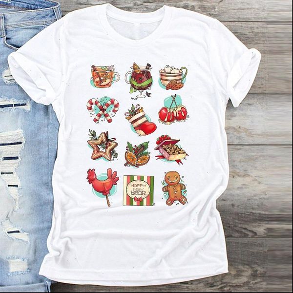 cartoon cookies classic clothing merry women christmas print clothes graphic tshirts ladies tee, White
cartoon cookies classic clothing merry women christmas print clothes graphic tshirts ladies tee, White