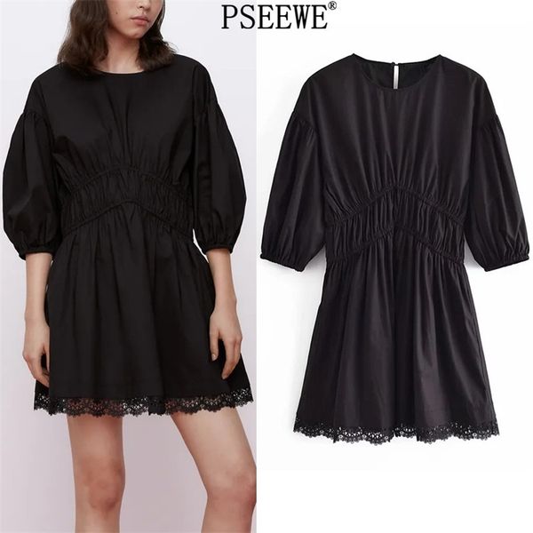 woman dress black lace mini women summer puff sleeve short es ladies elastic ruched casual es 210519, Black;gray
woman dress black lace mini women summer puff sleeve short es ladies elastic ruched casual es 210519, Black;gray
