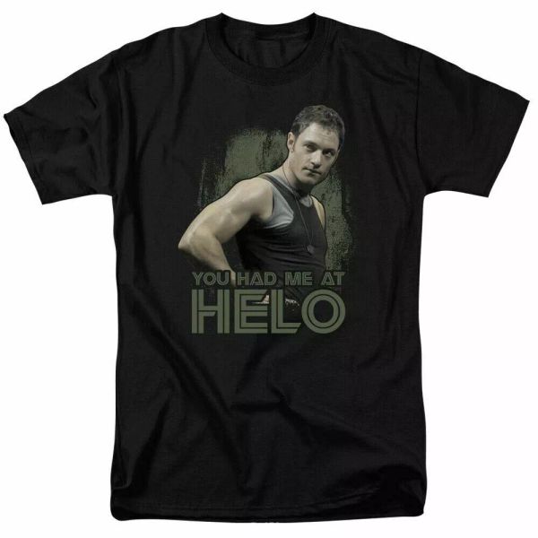 battlestar galactica had me at helo t shirt licensed sci-fi tv show tee black, White;black
battlestar galactica had me at helo t shirt licensed sci-fi tv show tee black, White;black