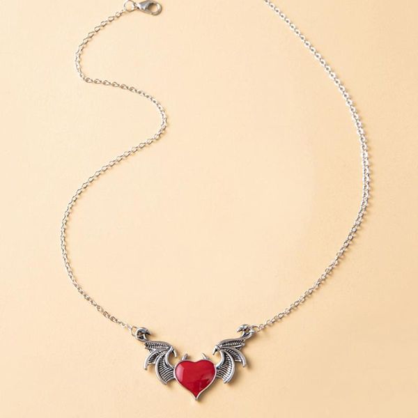 pendant necklaces demon wing heart-shaped necklace female punk clavicle chain accessories fashion party jewelry gifts, Silver
pendant necklaces demon wing heart-shaped necklace female punk clavicle chain accessories fashion party jewelry gifts, Silver
