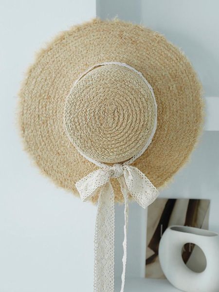 wide brim hats &dolphin women summer french lace raffia straw hat white ribbon cap temperament flat hepburn big eaves sunhat vacation, Blue;gray
wide brim hats &dolphin women summer french lace raffia straw hat white ribbon cap temperament flat hepburn big eaves sunhat vacation, Blue;gray