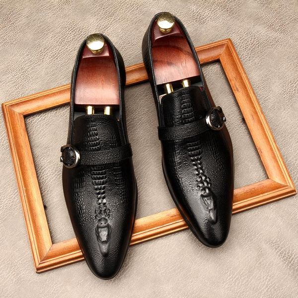 dress shoes italian genuine leather monk strap men formal loafers mens party business wedding elegant for breathable, Black
dress shoes italian genuine leather monk strap men formal loafers mens party business wedding elegant for breathable, Black