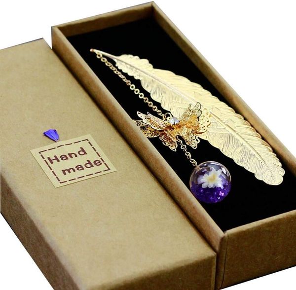 bookmark metal feather bookmark,with 3d butterfly and glass beads eternal dry flower pendant. ideal gift for reader, woman kids
bookmark metal feather bookmark,with 3d butterfly and glass beads eternal dry flower pendant. ideal gift for reader, woman kids