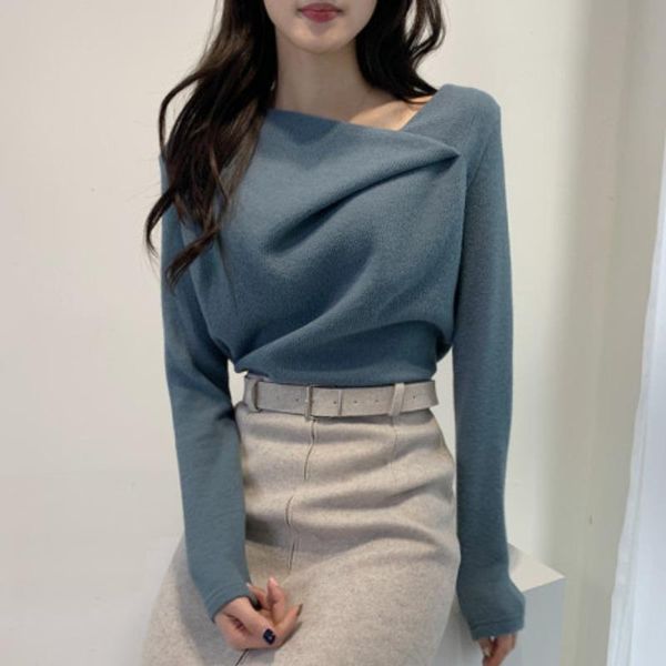 women's sweaters autumn winter long sleeve sweater women fashion slim all-match solid color base shirt diagonal collar warm pullover, White;black
women's sweaters autumn winter long sleeve sweater women fashion slim all-match solid color base shirt diagonal collar warm pullover, White;black