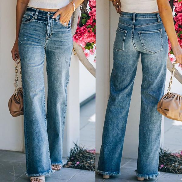women's jeans style wool washed and whitened broken middle waist thin denim pants trend women, Blue
women's jeans style wool washed and whitened broken middle waist thin denim pants trend women, Blue