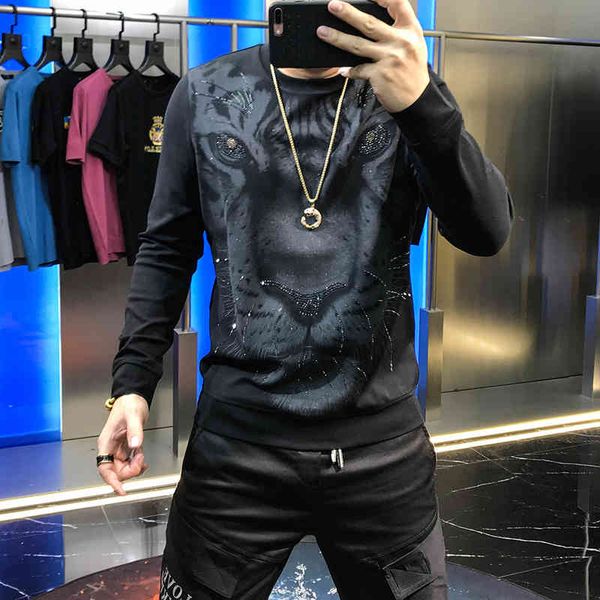 hoodies european manpower station personality tiger printing drill beautiful leisure with hoodie trend, Black
hoodies european manpower station personality tiger printing drill beautiful leisure with hoodie trend, Black