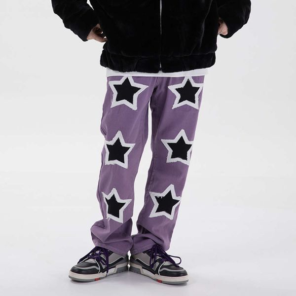jeans embroidery stars frayed pants men and women streetwear washed retro casual denim trousers hip hop baggy, Black;brown
jeans embroidery stars frayed pants men and women streetwear washed retro casual denim trousers hip hop baggy, Black;brown