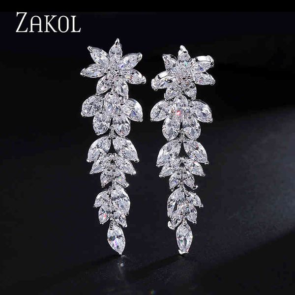 zakol luxury gorgeous marquise cluster flower shape cubic zirconia long dangle drop earrings for brides wedding jewelry fsep005, Bronze;silver
zakol luxury gorgeous marquise cluster flower shape cubic zirconia long dangle drop earrings for brides wedding jewelry fsep005, Bronze;silver
