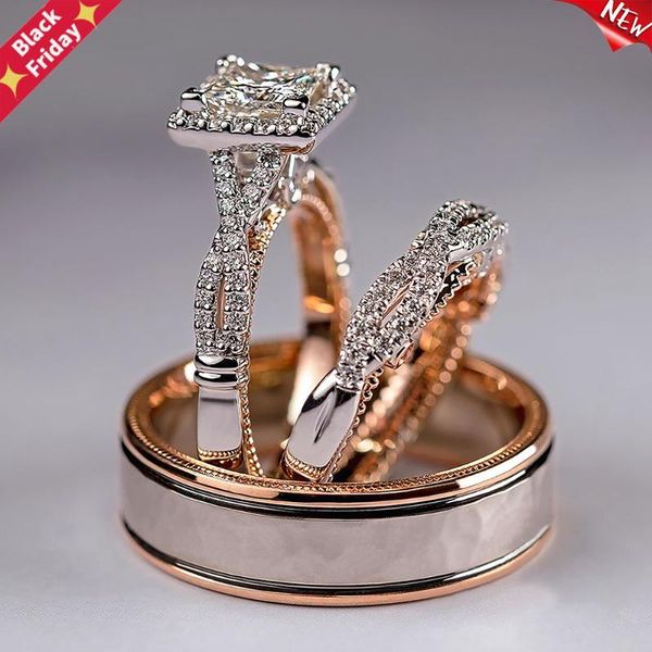 wedding rings luxury princess cut cubic zircon bridal marriage 3pc/set elegant accessories brilliant women trendy jewelry, Slivery;golden
wedding rings luxury princess cut cubic zircon bridal marriage 3pc/set elegant accessories brilliant women trendy jewelry, Slivery;golden