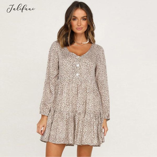 autumn spring women's mini dresses leopard high waist vestidos long sleeve v neck a line with buttons casual ruffles dress 210415, Black;gray
autumn spring women's mini dresses leopard high waist vestidos long sleeve v neck a line with buttons casual ruffles dress 210415, Black;gray